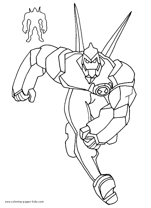 Coloring Pages Kids.Com
 Ben 10 colouring page of Diamondhead