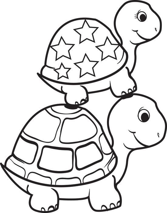 Coloring Pages Kids Com
 Turtle Top of a Turtle Coloring Page Crafts