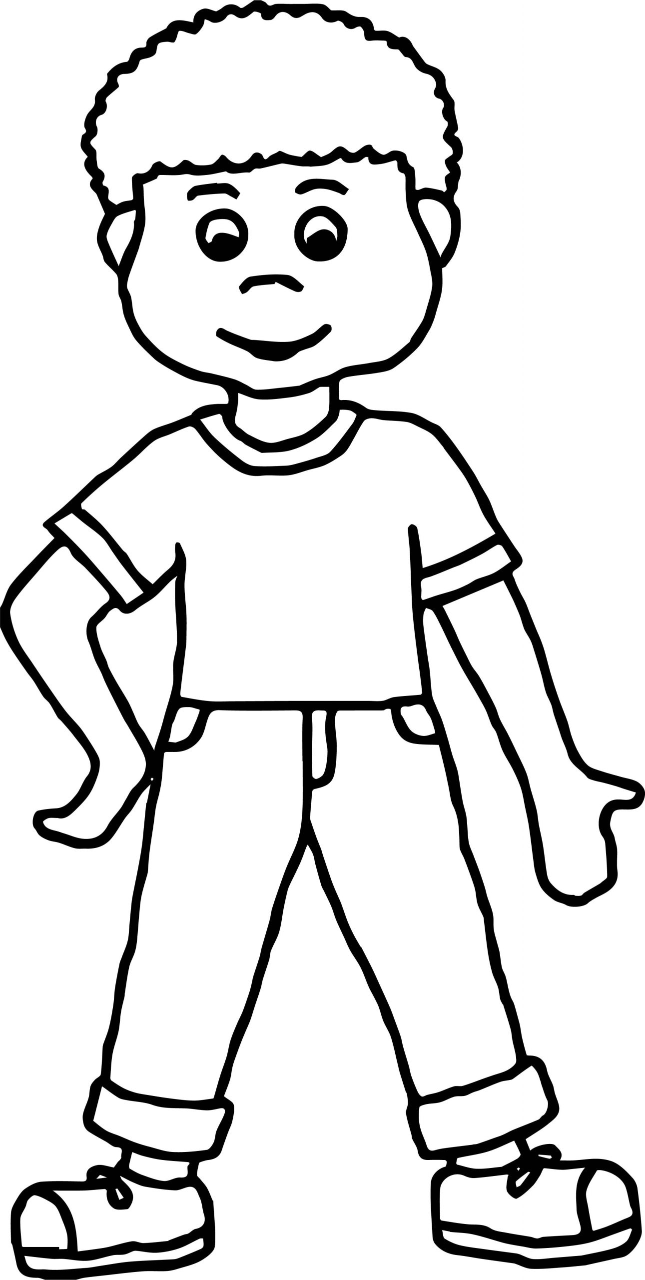 Coloring Pages Of Boys
 Boy Front View Coloring Page