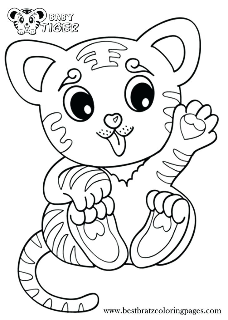 Coloring Pages Of Cute Baby Animals
 Cute Tiger Drawing at GetDrawings