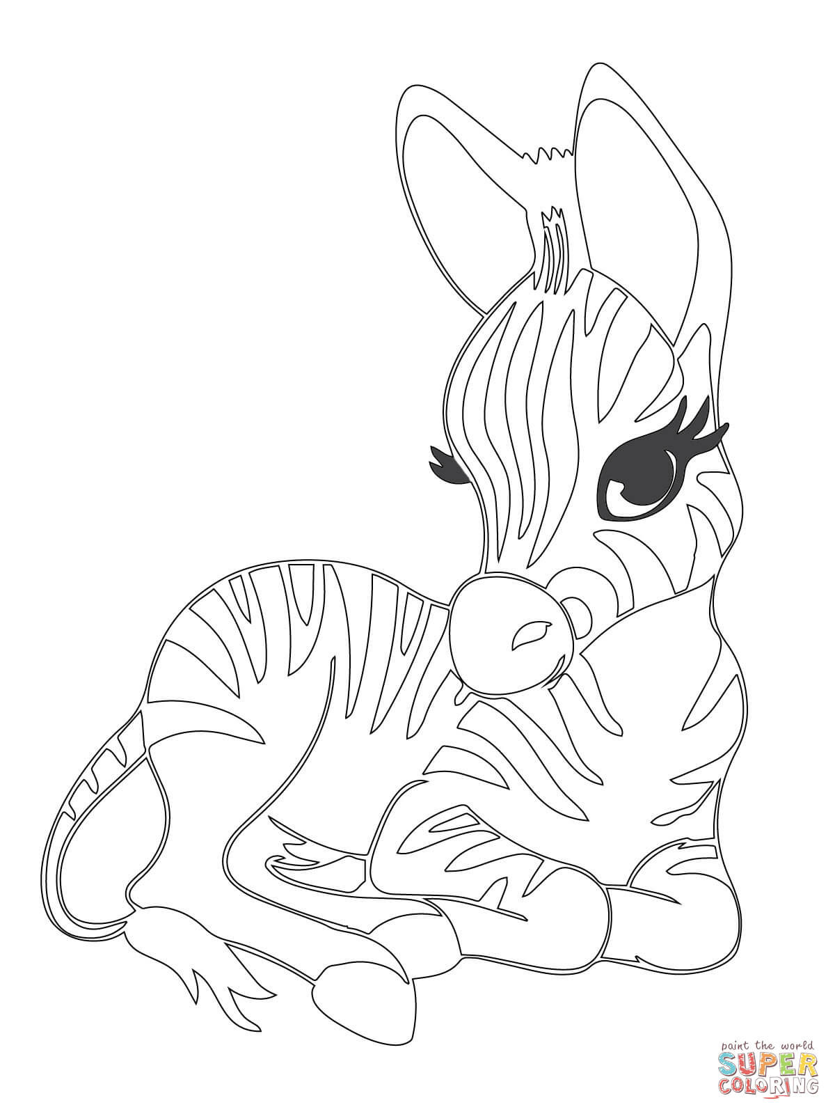 Coloring Pages Of Cute Baby Animals
 Cute Baby Zebra coloring page