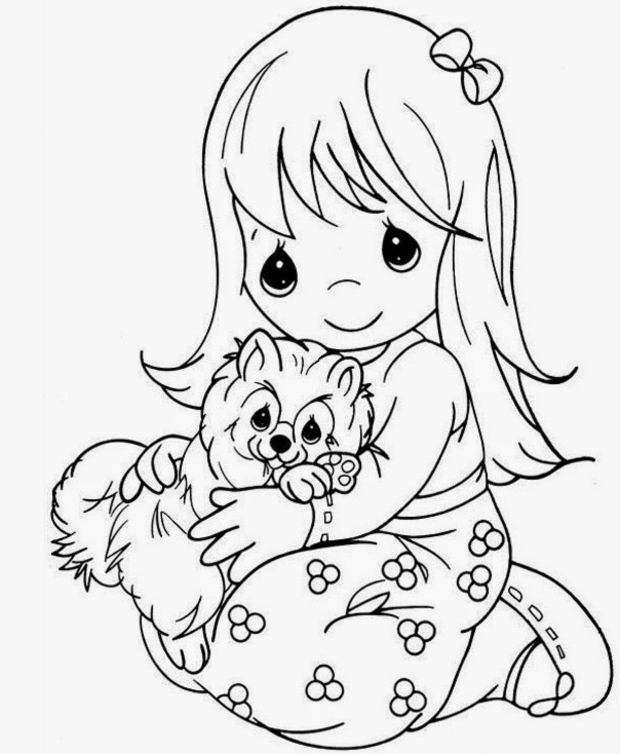 Coloring Pages Of Girls
 colours drawing wallpaper Beautiful Precious Moments Girl