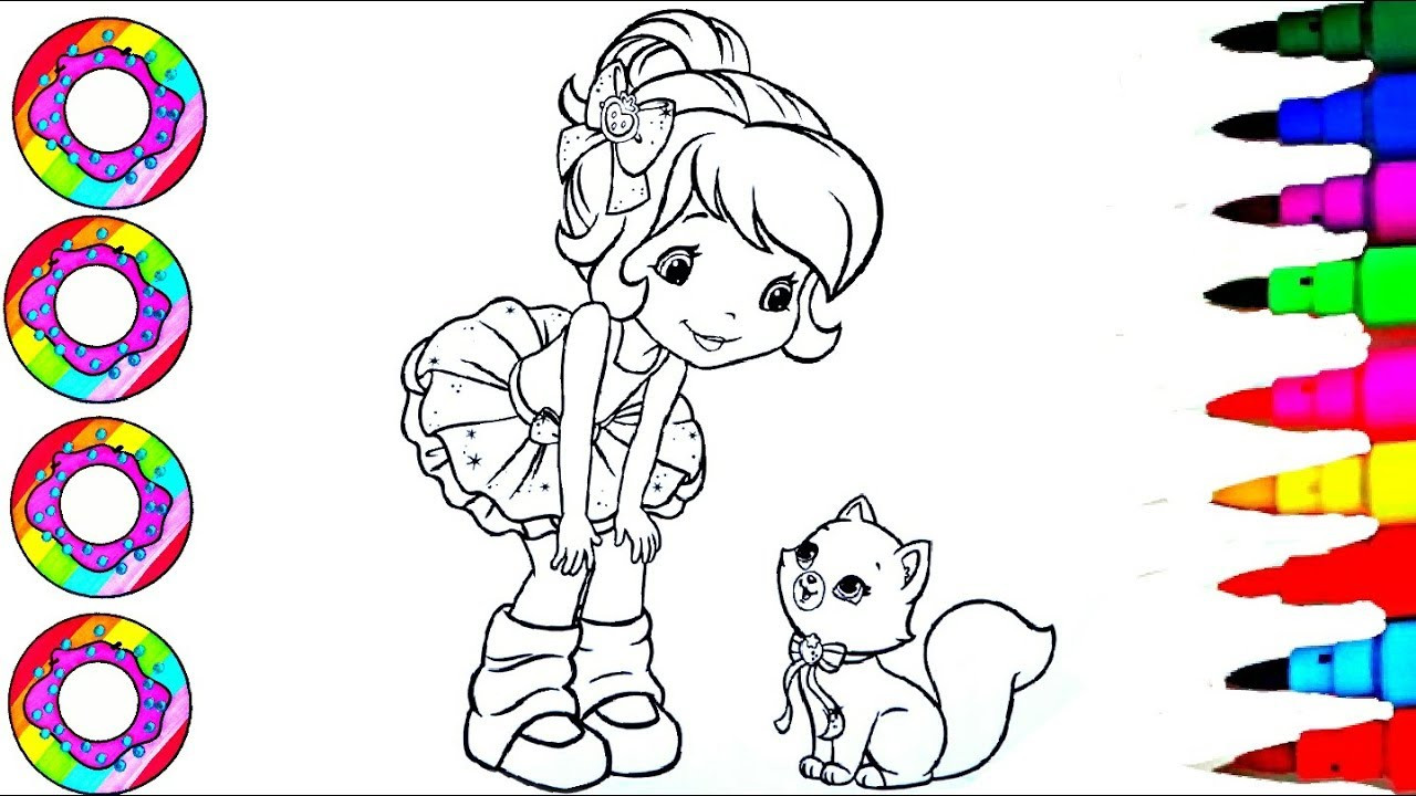 Coloring Pages Toddler
 Coloring Drawings Strawberry Shortcake with Rainbow