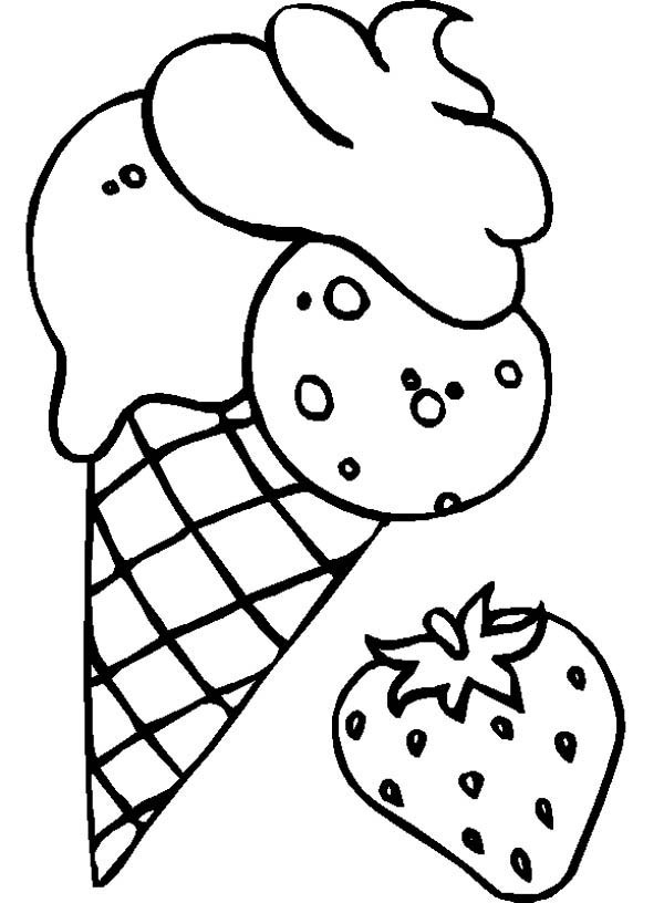 Coloring Pages Toddlers
 Strawberry Flavoured Ice Cream Coloring Page Coloring Sky