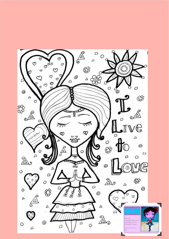 Coloring Sheet Printables
 Positive Coloring Pages by Strawberrycraft on Etsy