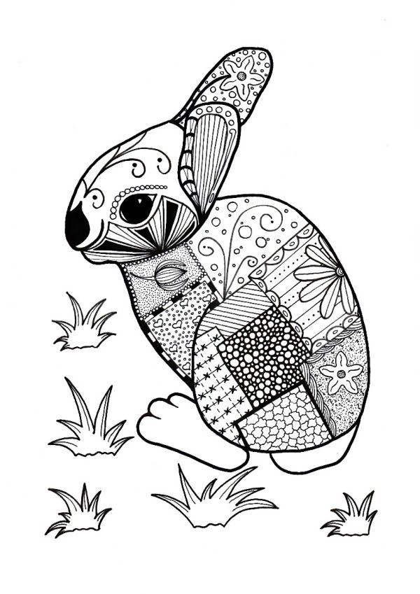 Coloring Sheet Printables
 Colorful Rabbit Adult Coloring Page