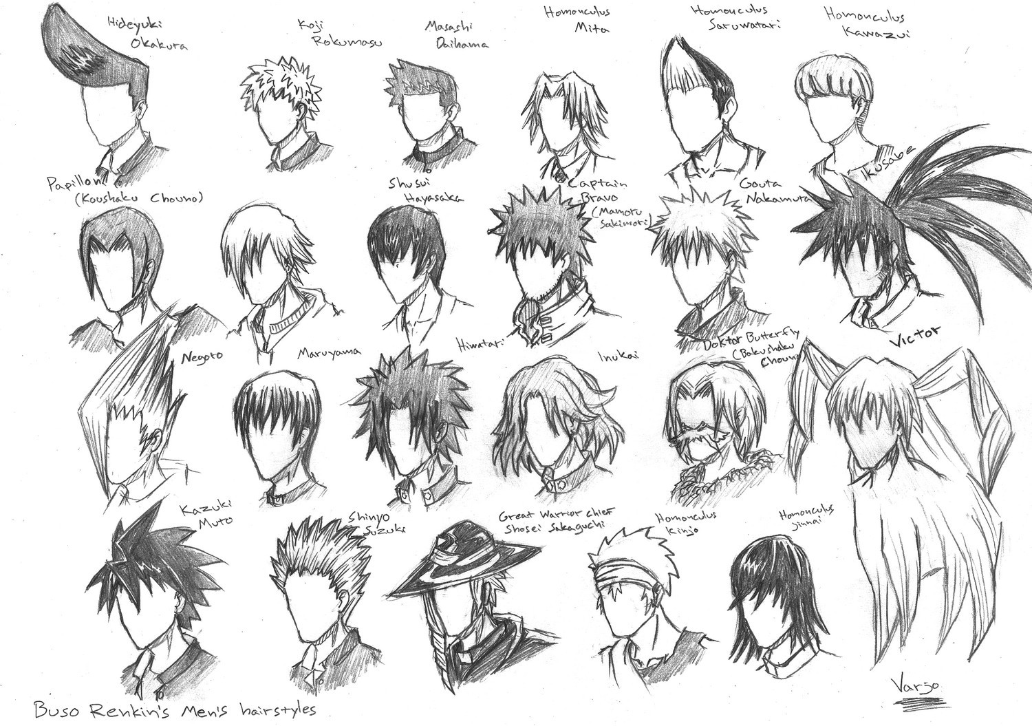 Cool Anime Hairstyles
 Buso Renkin s hairstyles by Pesuri on DeviantArt