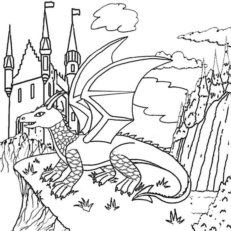 Cool Coloring Pages For Kids
 Fantasy Dragon Coloring To Print And Color In