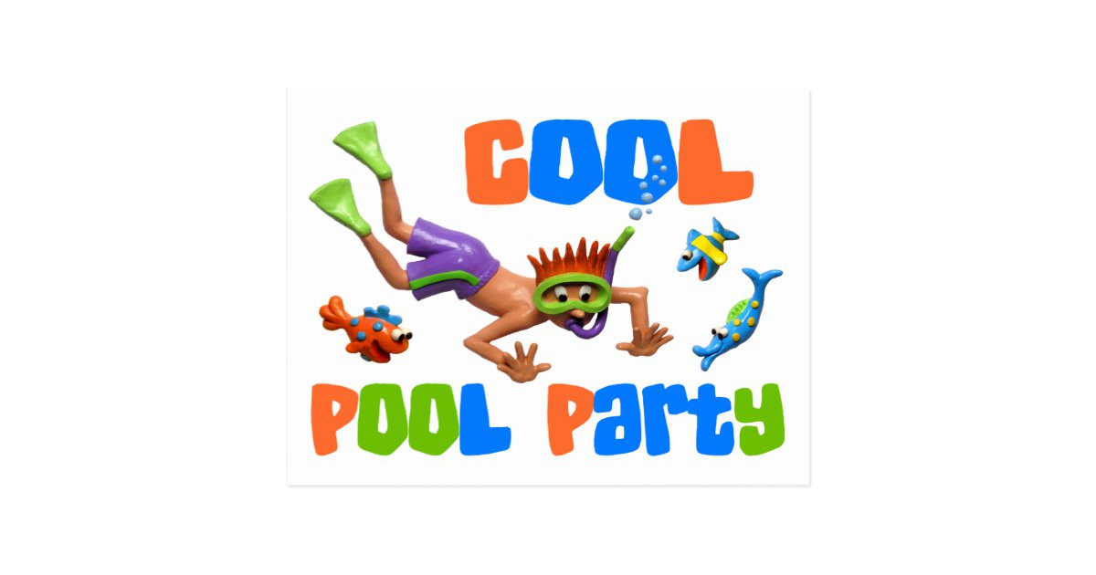 Cool Pool Party Ideas
 Cool Pool Party Postcard