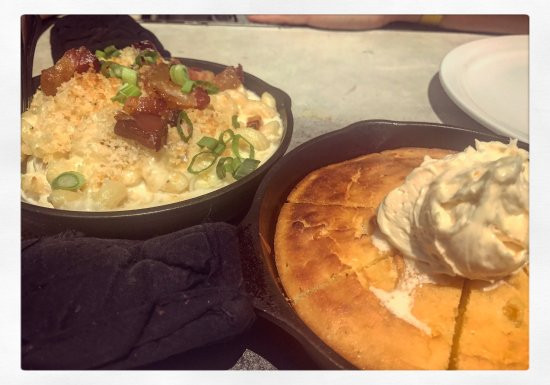 Cornbread Mac And Cheese
 Mac and Cheese and Cornbread with bacon dripping