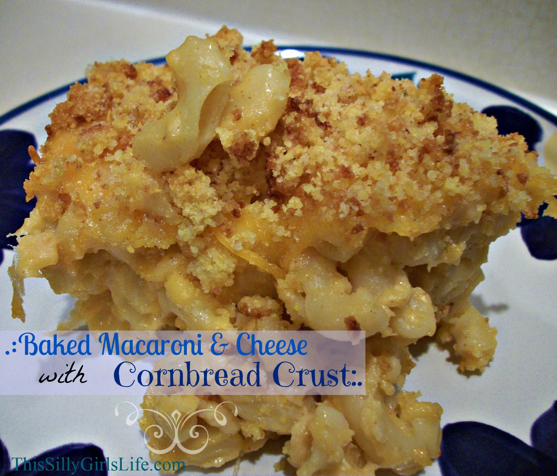 Cornbread Mac And Cheese
 Baked Macaroni and Cheese with Cornbread Crust This