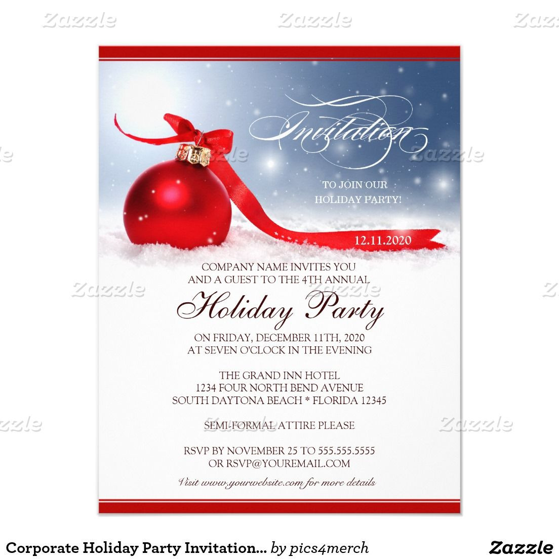 Corporate Holiday Party Ideas 2020
 Corporate Holiday Party Invitation Template