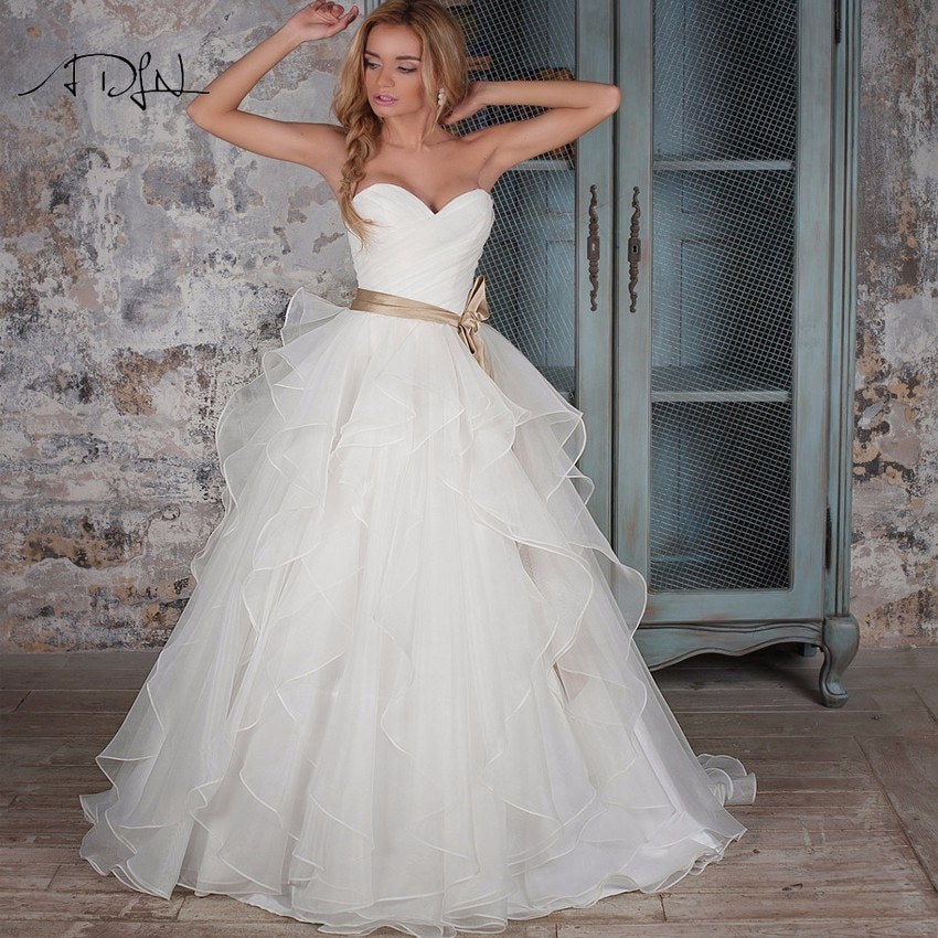Corset Wedding Dress
 ADLN Corset Wedding Dresses Ruffled Organza Custom Made