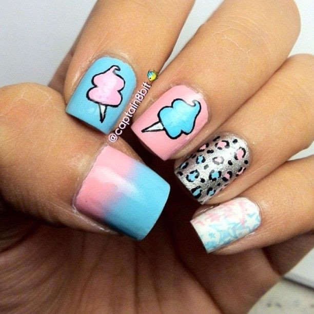 Cotton Candy Nail Designs
 18 best Cotton candy nail art images on Pinterest