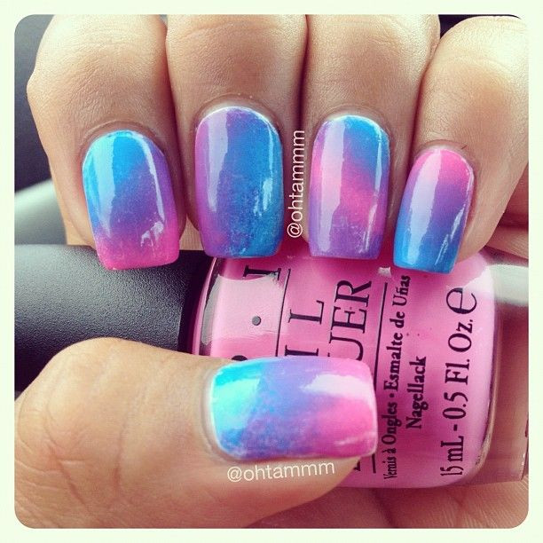 Cotton Candy Nail Designs
 ohtammm Cotton candy nails ☺ I used opi s no room for the
