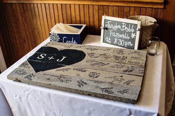 Country Wedding Guest Book Ideas
 Rustic Wedding Guest Book reclaimed wood pallet distressed 26