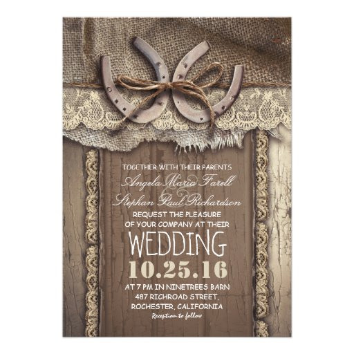 Country Wedding Invitations
 vintage country wedding invitations 5" x 7" invitation