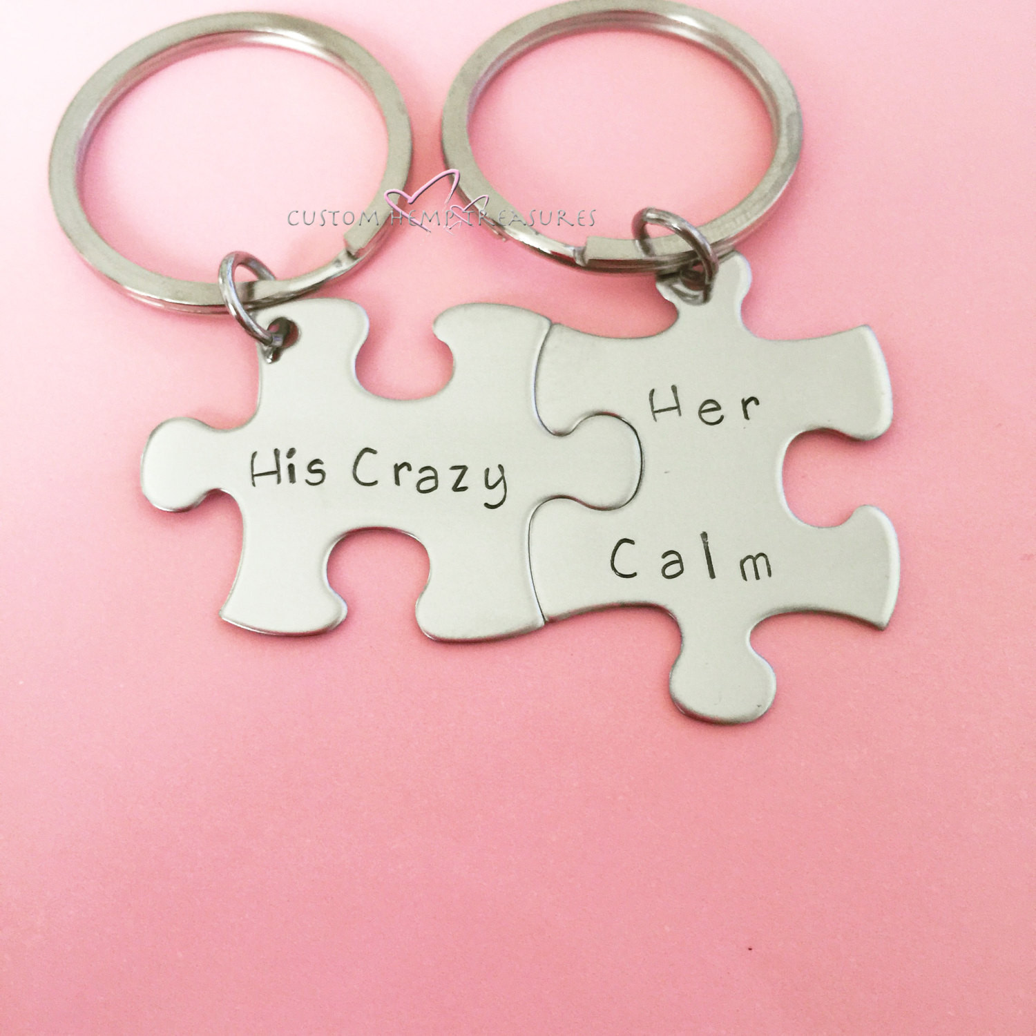 Couple Gift Ideas For Her
 His Crazy Her Calm Couples Keychains anniversary t t