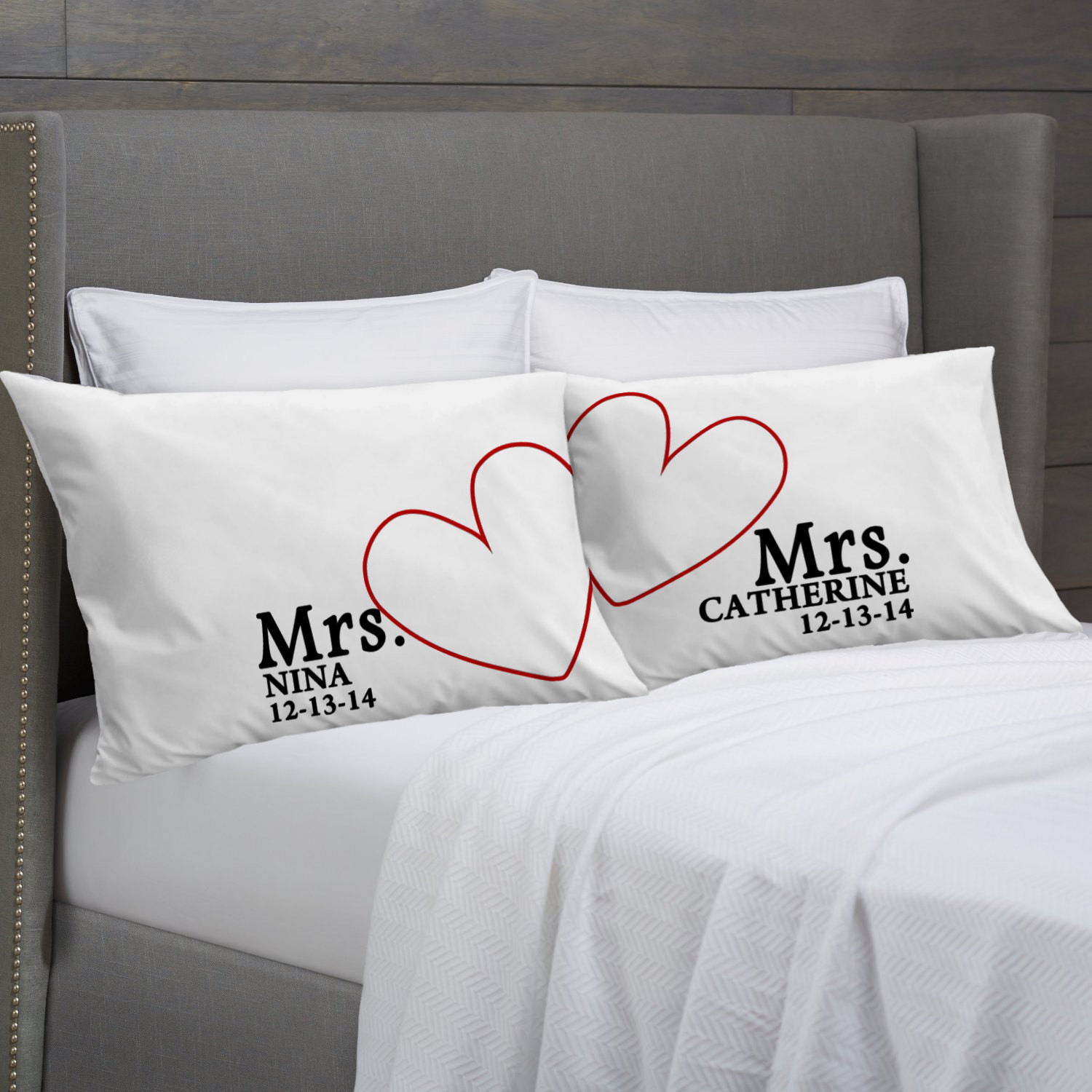 Couple Gift Ideas
 MRS and MRS Personalized Pillowcases Lesbian Couple Gift Idea