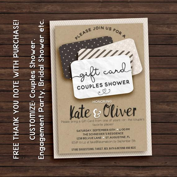Couples Wedding Shower Gift Ideas
 Couples shower invitation t card invitation printable