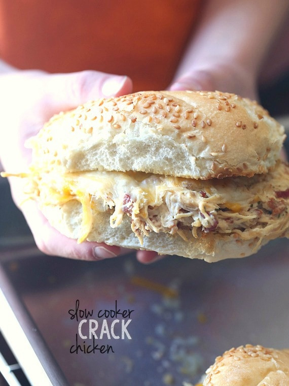 Crack Chicken Sandwiches
 Slow Cooker Crack Chicken Cookies and Cups