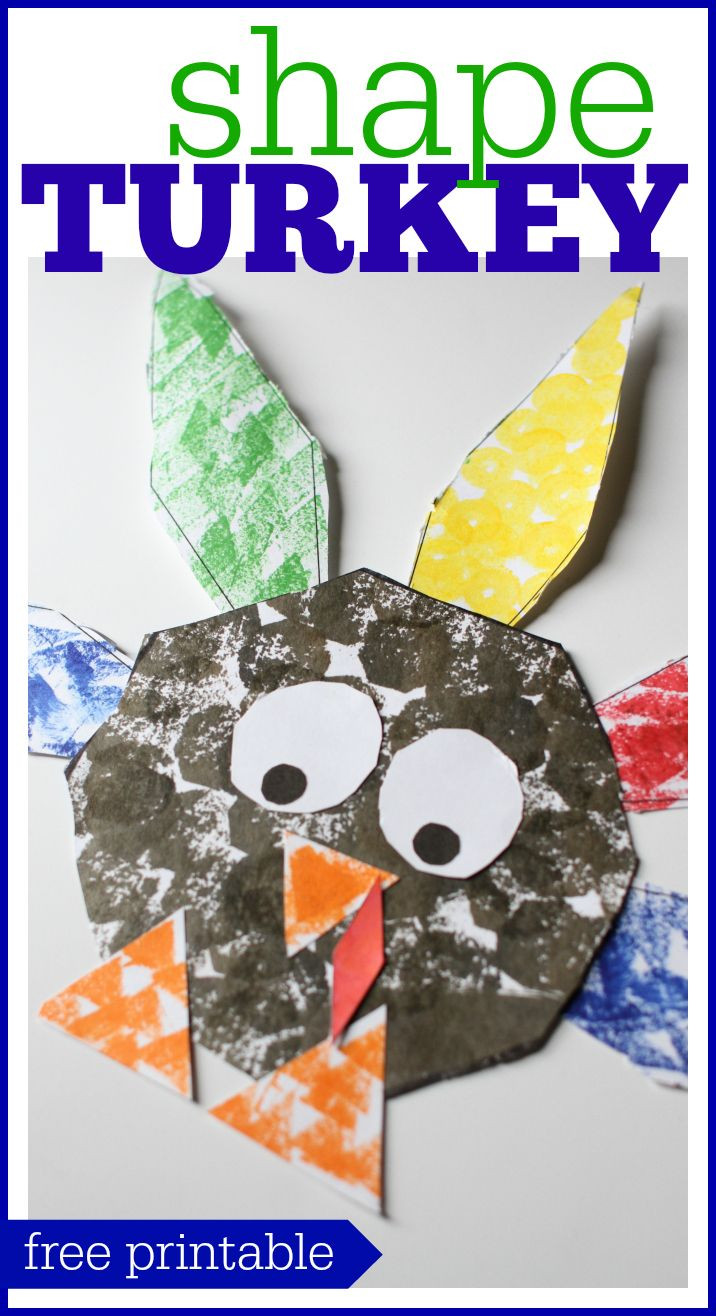 Craft Activity For Preschool
 Shape Turkey for Preschoolers