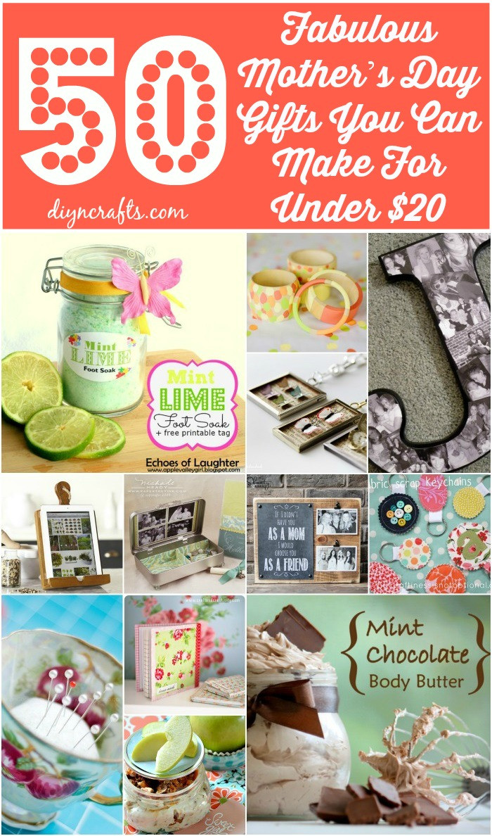 Craft Gift Ideas For Mom
 50 Fabulous Mother’s Day Gifts You Can Make For Under $20