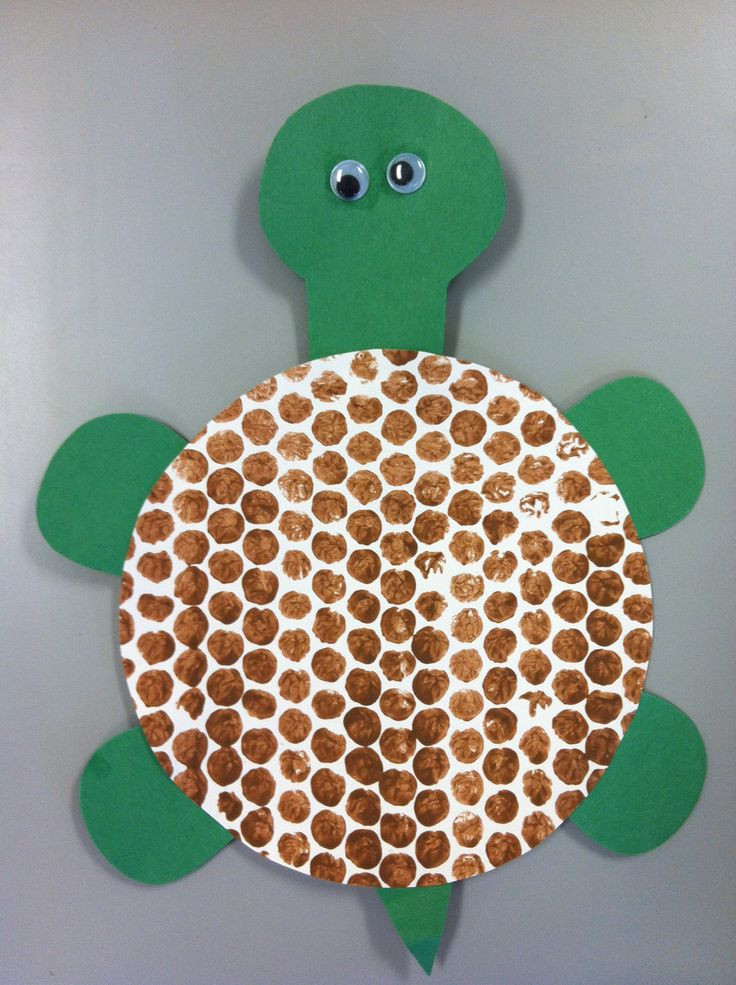 Craft Ideas For Preschool
 Bubble wrap painting turtle shell Turtle preschool art