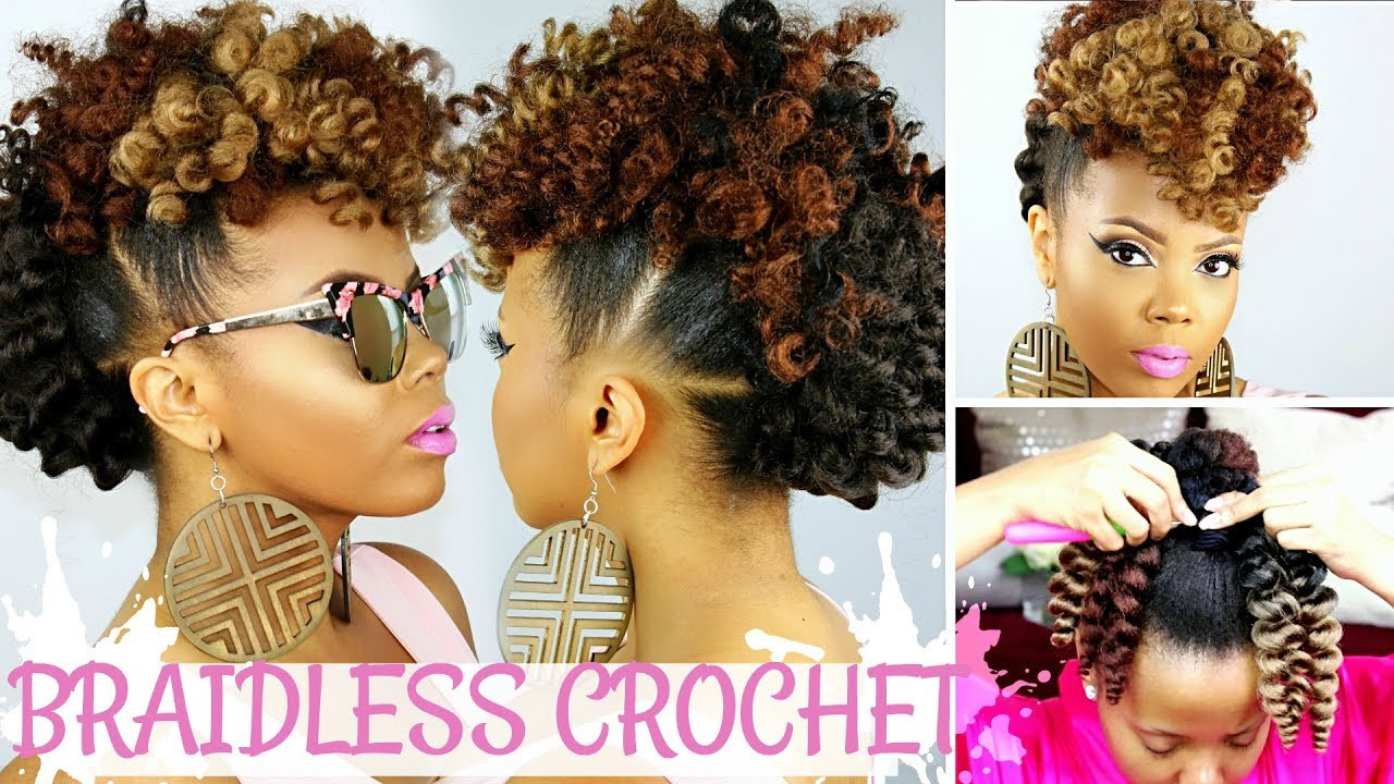 Crochet Mohawk Hairstyles
 BRAIDLESS CROCHET NO CORNROWS