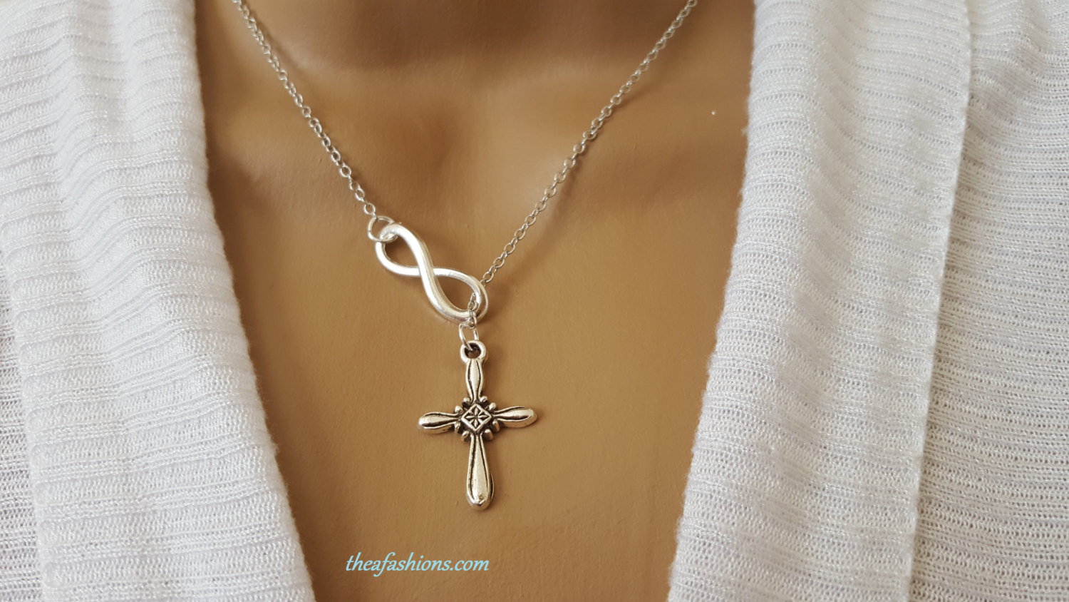 Cross And Infinity Necklace
 Silver Infinity Cross Necklace Infinity Necklace by