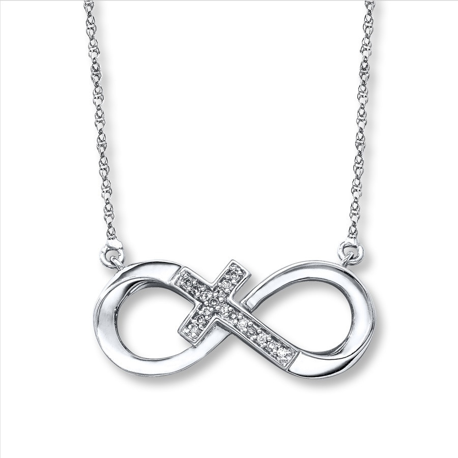 Cross And Infinity Necklace
 Infinity Cross Necklace 1 20 ct tw Diamonds Sterling