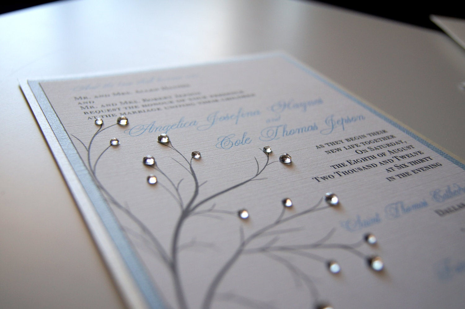 Crystal Wedding Invitations
 Angelica s Crystal Tree Custom Wedding Invitation