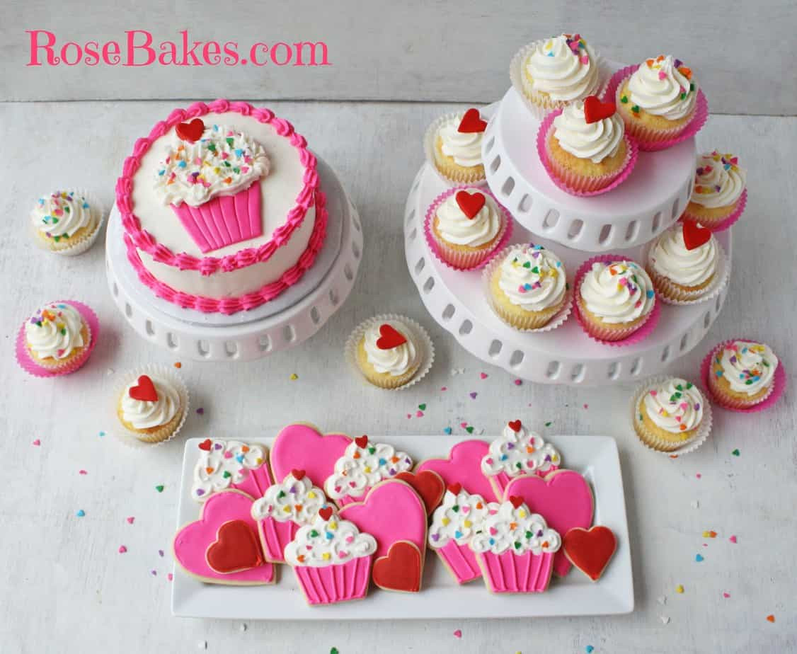 Cupcake Birthday Party
 Cupcakes & Hearts 1st Birthday Party Cookies Cupcakes
