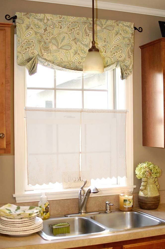 Curtain Ideas For Kitchen
 2pc 26 4" Coffee Floral Polka Dot Polyester Window Curtain