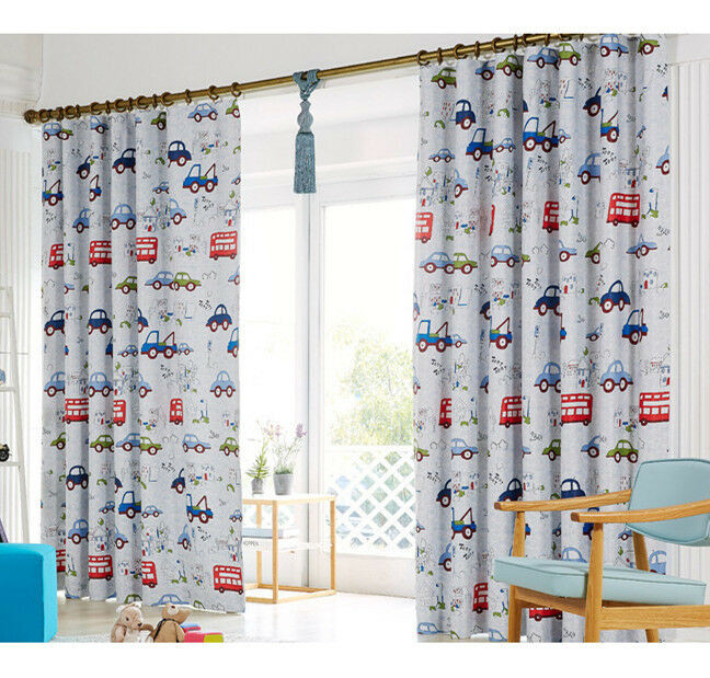 Curtains For Boys Bedroom
 QUALITY BLOCKOUT EYELET CURTAINS CAR AUTO TRUCK BUS BOY