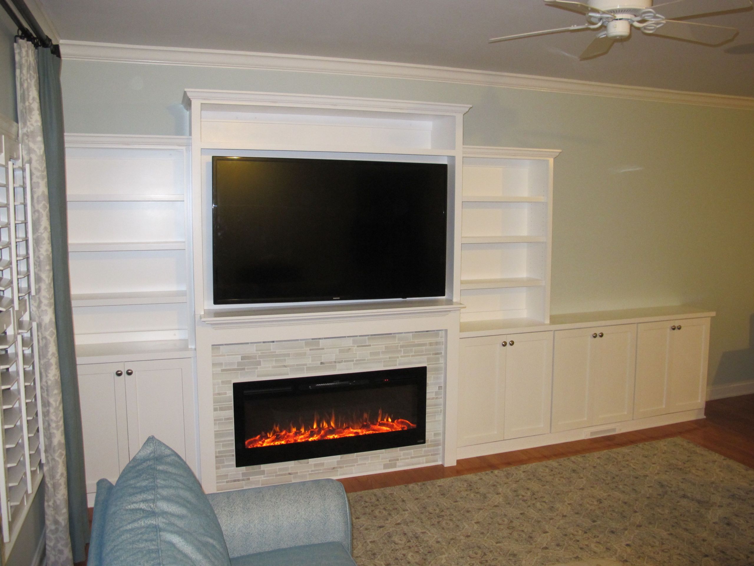 Custom Electric Fireplace
 Hand Crafted Custom Built Entertainment Center With