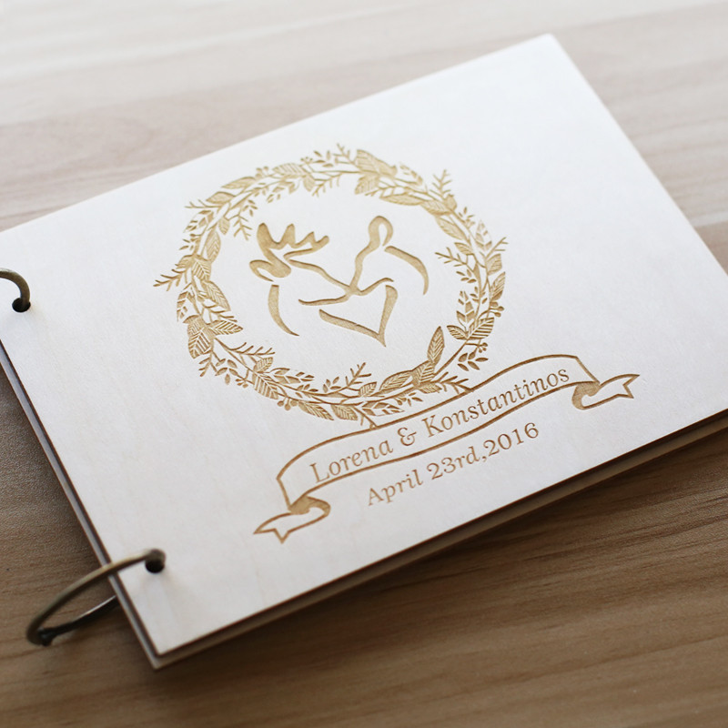 Custom Wedding Guest Book
 Rustic Custom Wedding Guest Book With deers Personalized