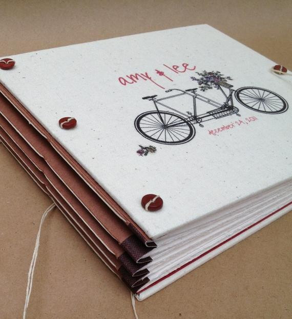 Custom Wedding Guest Book
 Personalized Bicycle Wedding Guest Book or Booth Album
