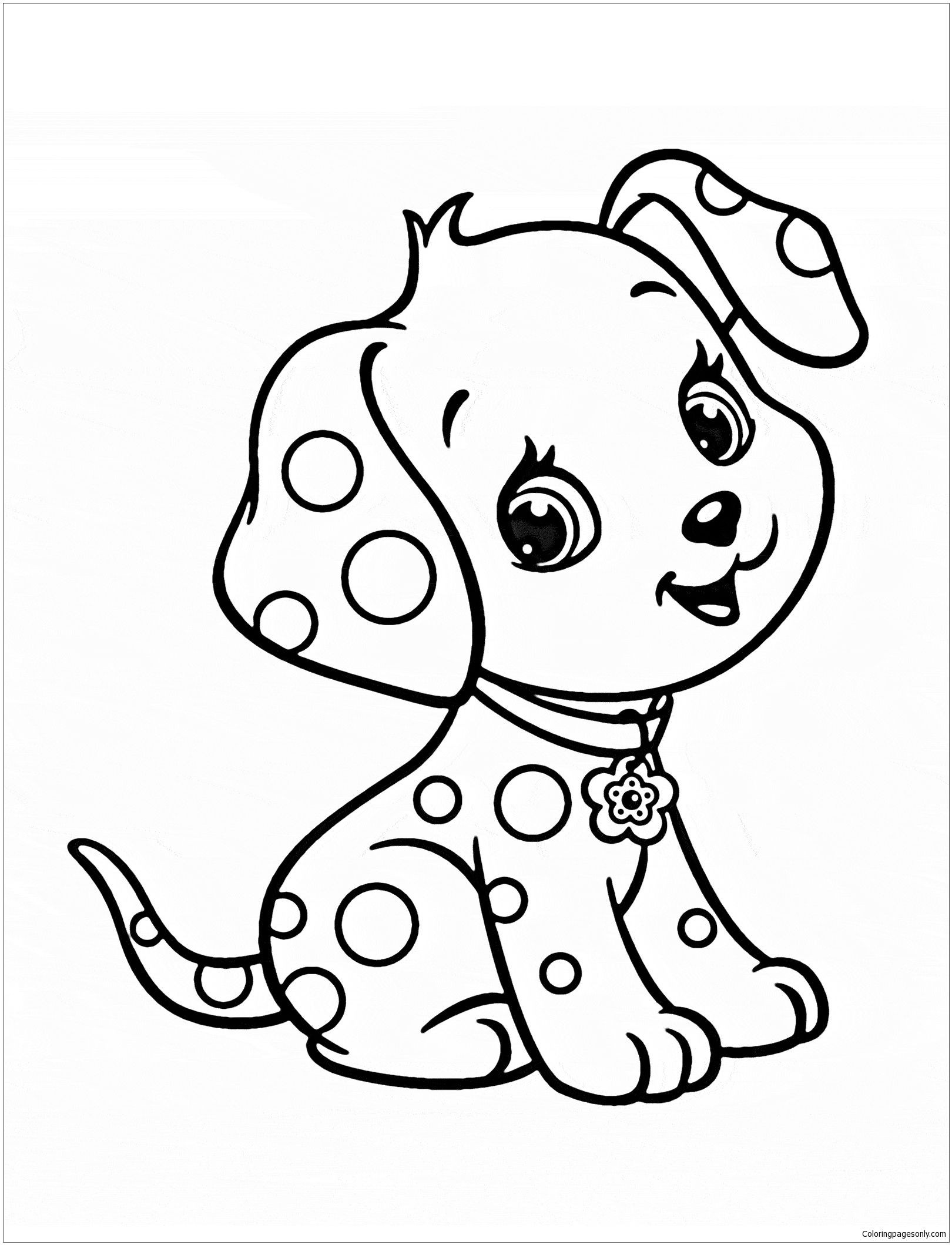 Cute Animal Coloring Pages For Girls
 Cute Puppy 5 Coloring Page