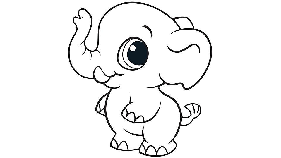 Cute Animal Coloring Pages For Girls
 Learning Friends Elephant coloring printable