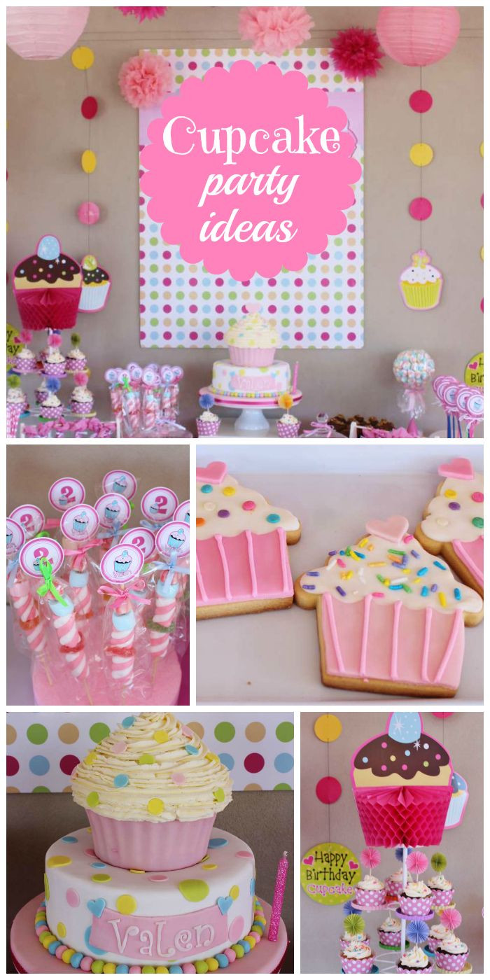 Cute Birthday Decorations
 What a cute cupcake themed girl birthday party with fun