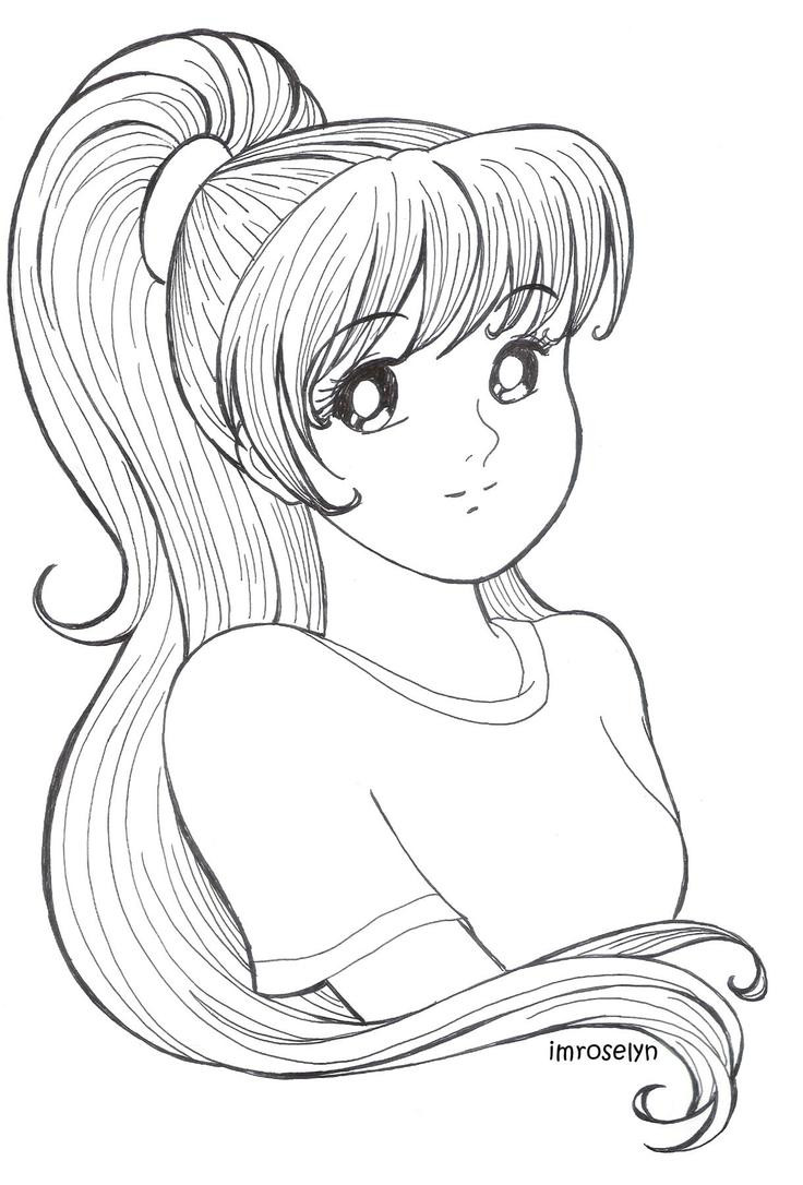 Cute Coloring Pages For Girls
 Anime Girl Coloring by Nyleamoc on DeviantArt