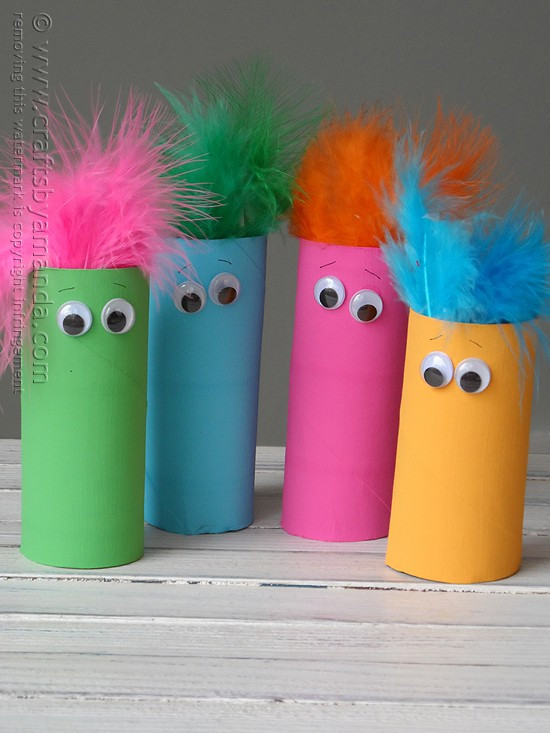 Cute Easy Crafts For Kids
 Cardboard Tube Craft Featherheads Crafts by Amanda
