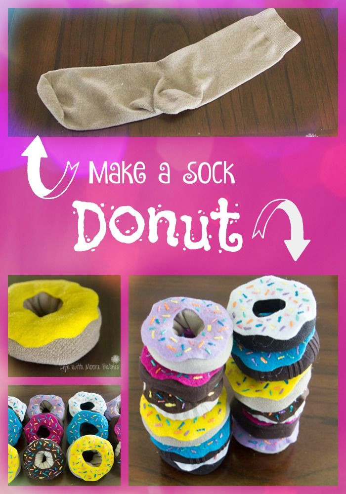 Cute Easy Crafts For Kids
 Pretend Donuts made from Socks in a Hurry