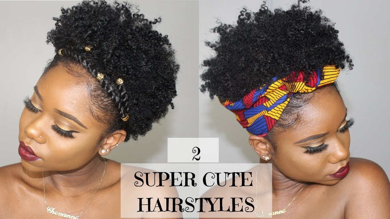 Cute Easy Natural Hairstyles
 Two SUPER CUTE And EASY Hairstyles For SHORT Natural Hair