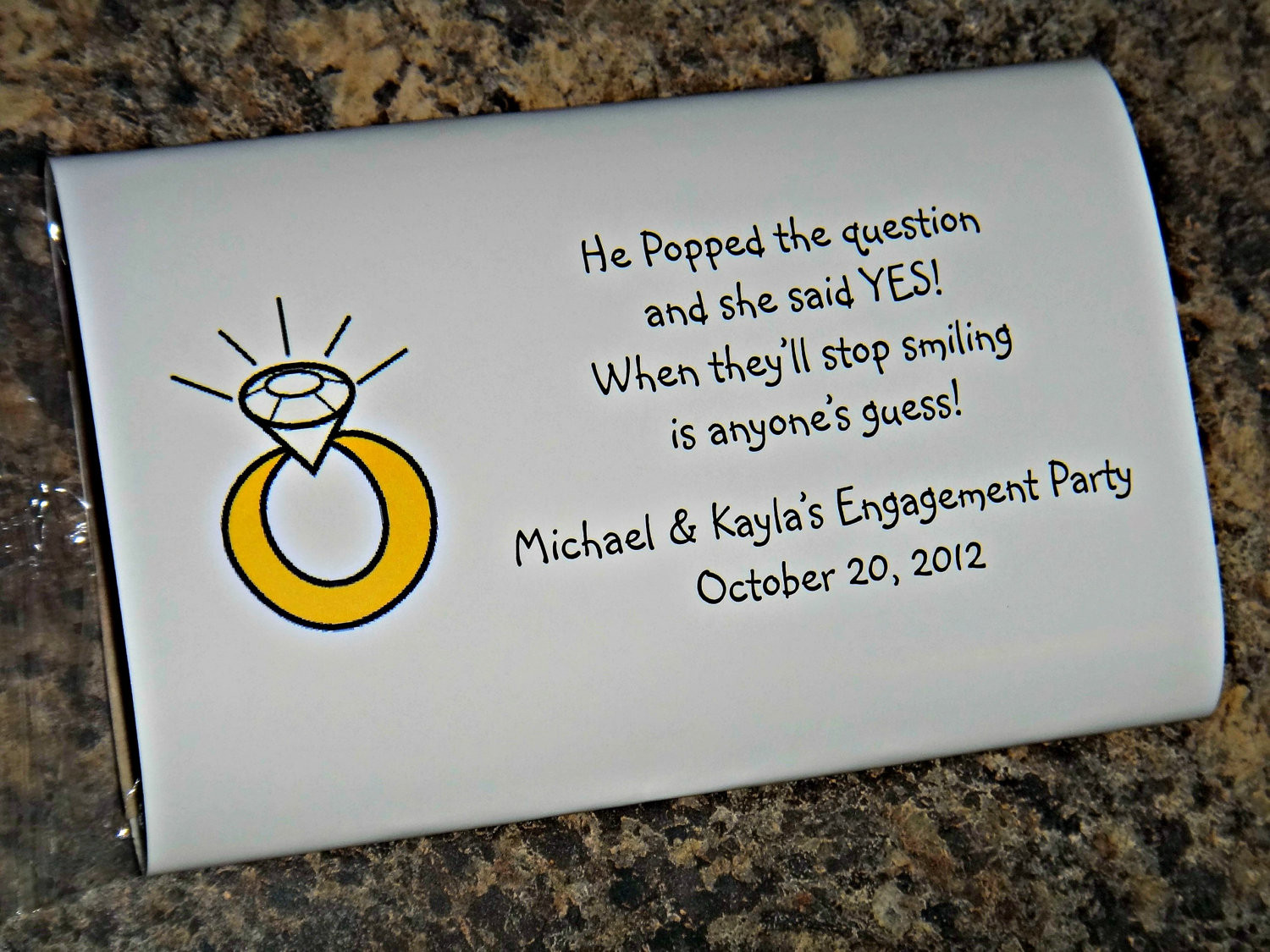 Cute Engagement Party Ideas
 SALE Cute and Classy Engagement Party Popcorn Wrappers Favors
