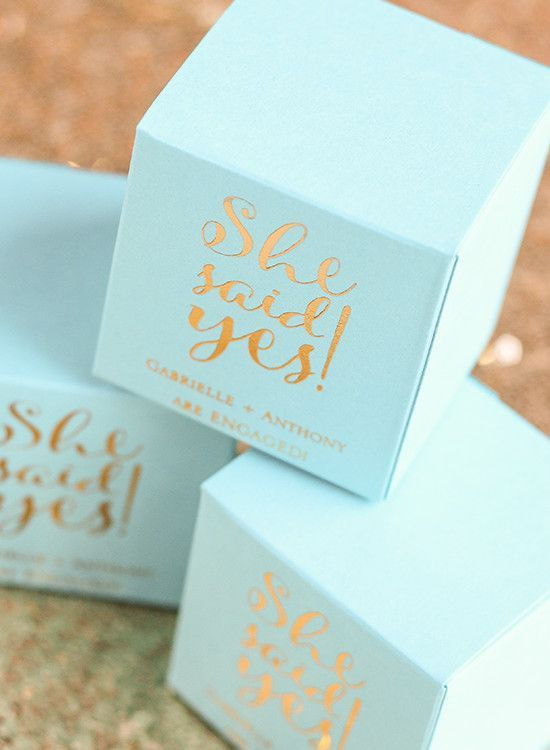 Cute Engagement Party Ideas
 Blue & Gold “She Said Yes” Engagement Party Ideas Cute