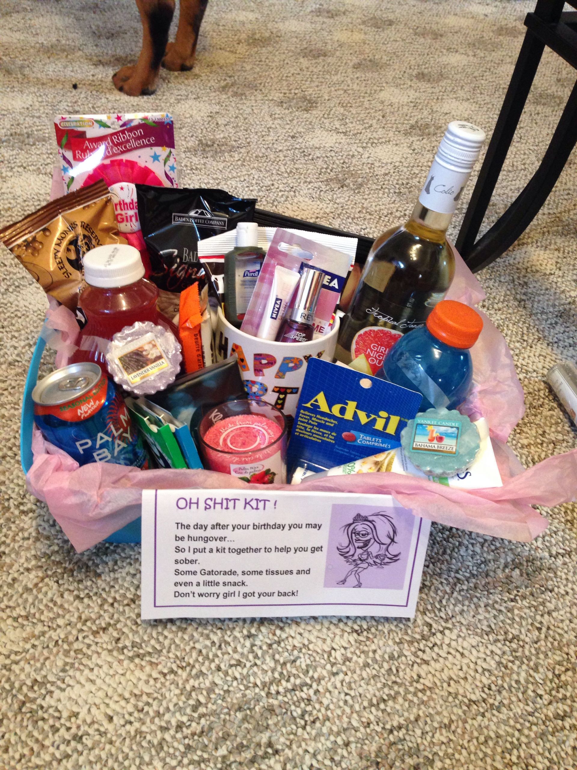 Cute Gift Basket Ideas For Friends
 I made this for my best friends 21 st birthday Pretty