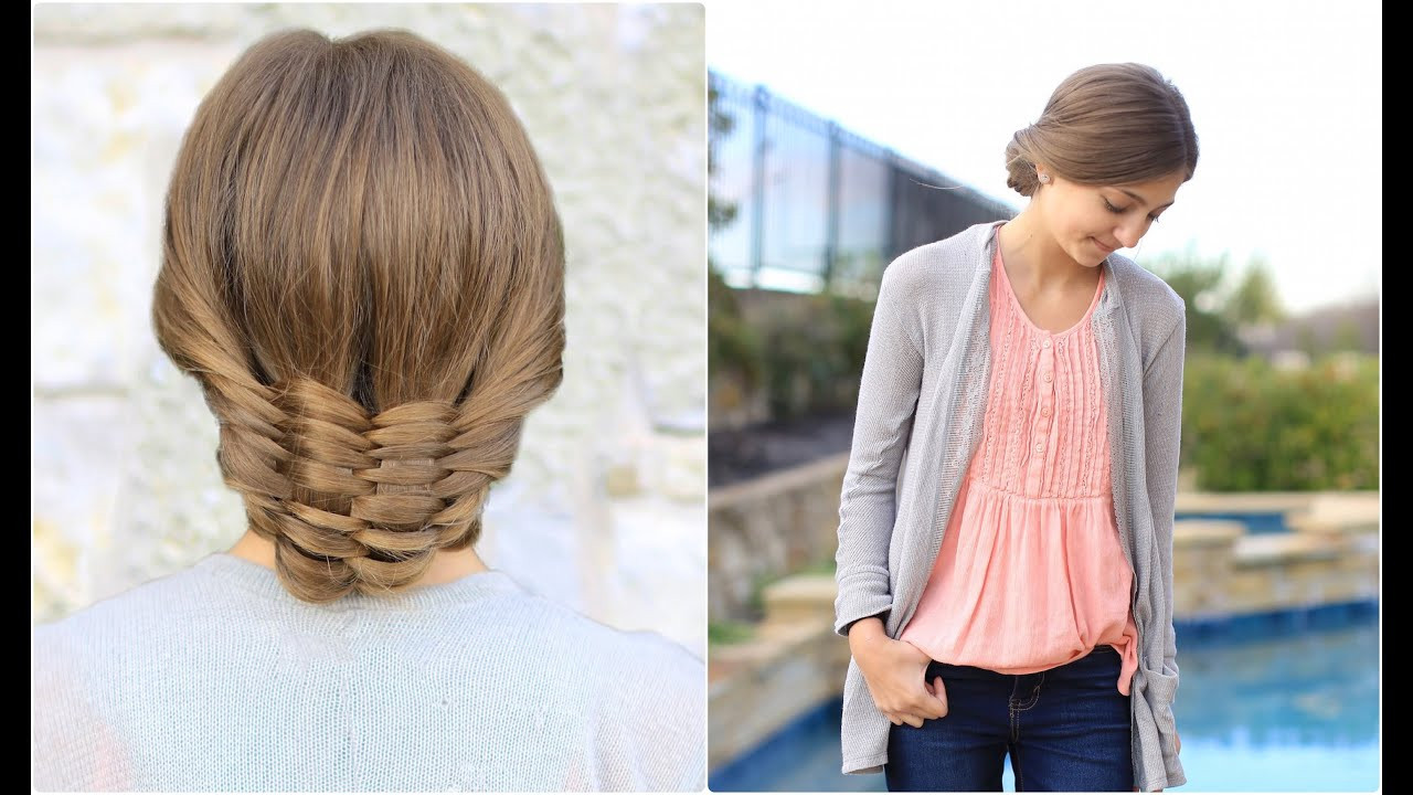 Cute Girl Hairstyles
 The Woven Updo