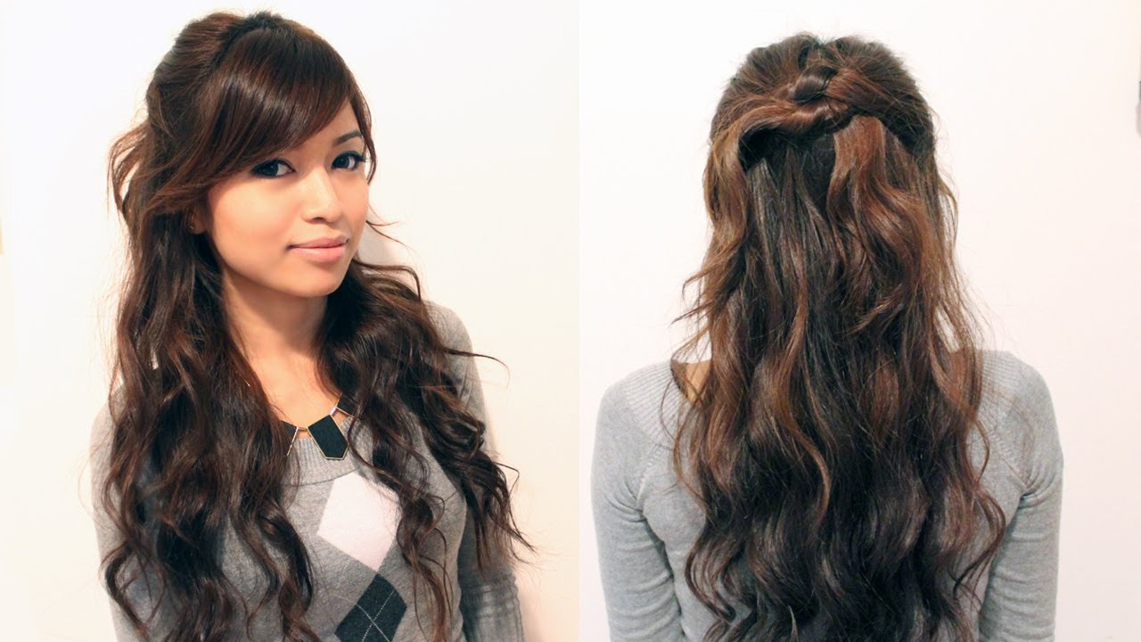 Cute Hairstyle For Long Hair
 Easy Holiday Curly Half Updo Hairstyle for Medium Long